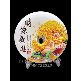 Đồng điếu ngọc onyx in hình di lặc 16cm Đá phong thuỷ Gia Cát