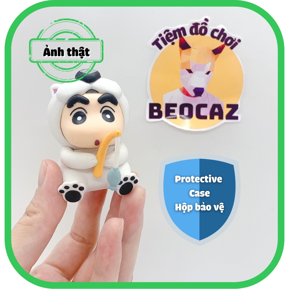 [Tặng Hộp Bảo Vệ] Set Mô hình Shin chibi cánh cụt gấu Shinosuke Cậu bé bút chì 6 cm dễ thương bền màu an toàn Beocaz