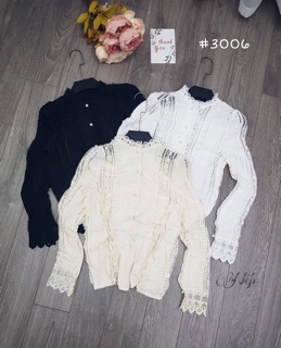 Áo sơ mi phối ren