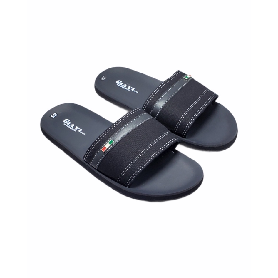 Dép Quai Ngang Nam Màu Đen Kiểu Dáng Basic GIA VI - DN01