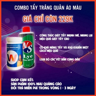 COMBO tẩy trắng quần áo World white seri 3 + Lye_nano sliver