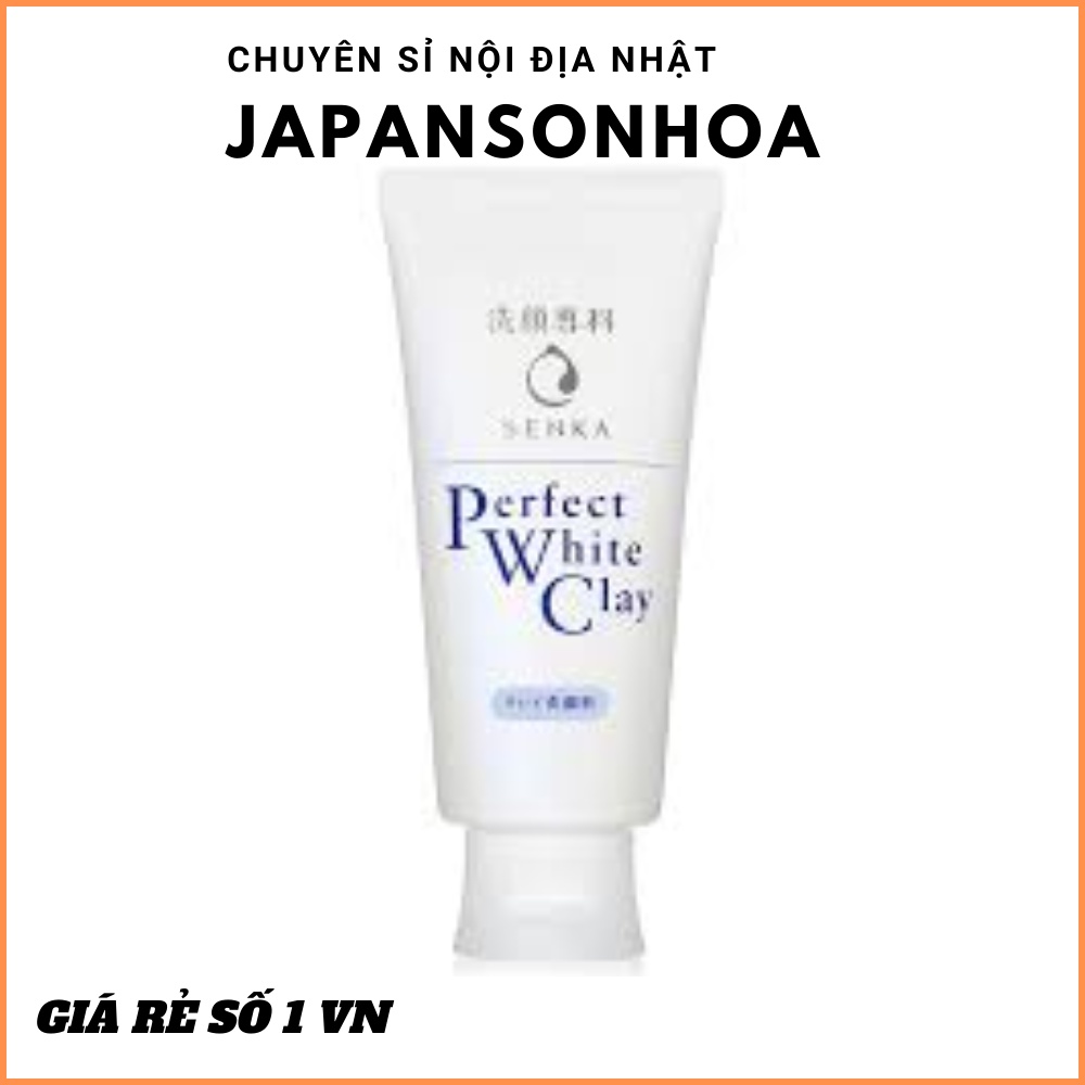 Sửa rửa mặt Senka CHÍNH HÃNG  Sữa rửa mặt đất sét Perfect Whip Clay loại bỏ tế bào chết, cho làn da sáng rạng rỡ