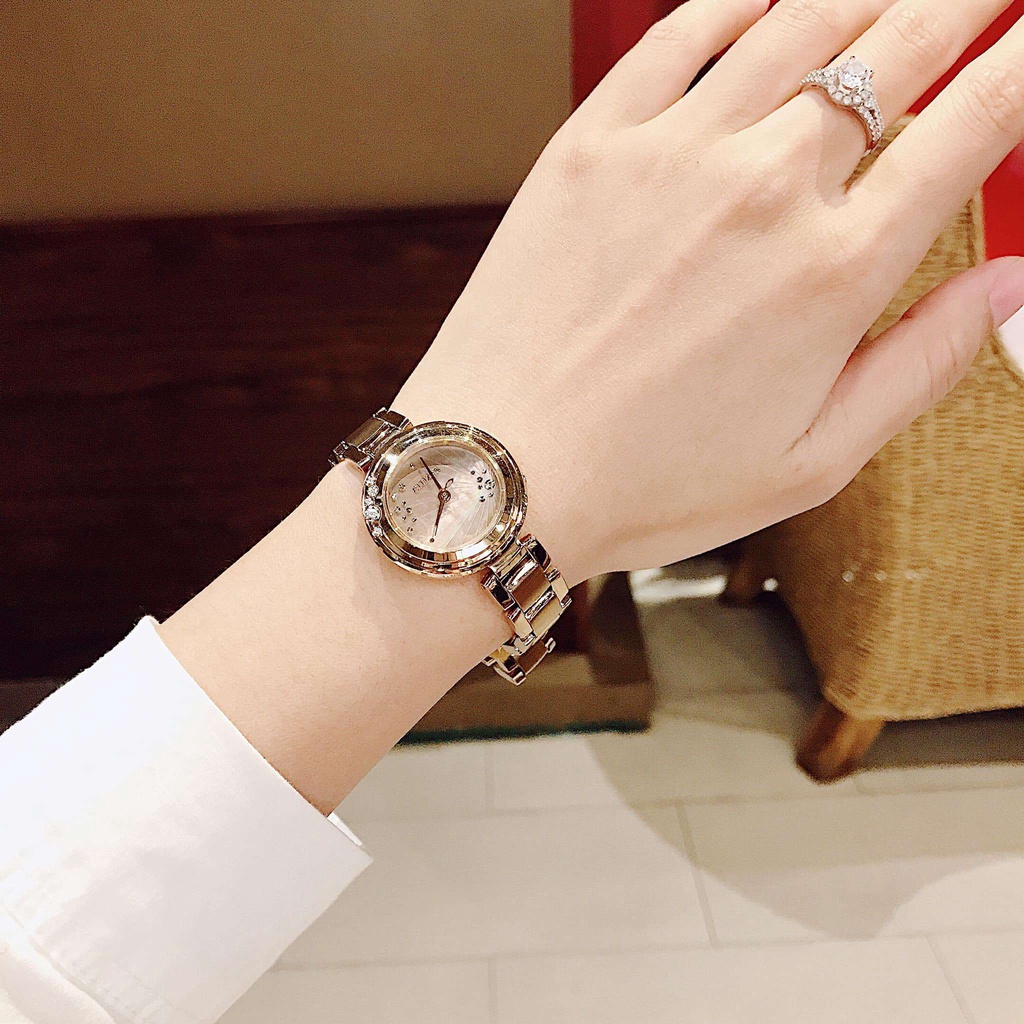 Đồng hồ nữ chính hãng Citizen EM0463-51Y - Máy quartz pin năng lượng ánh sáng - Kính Sappphire