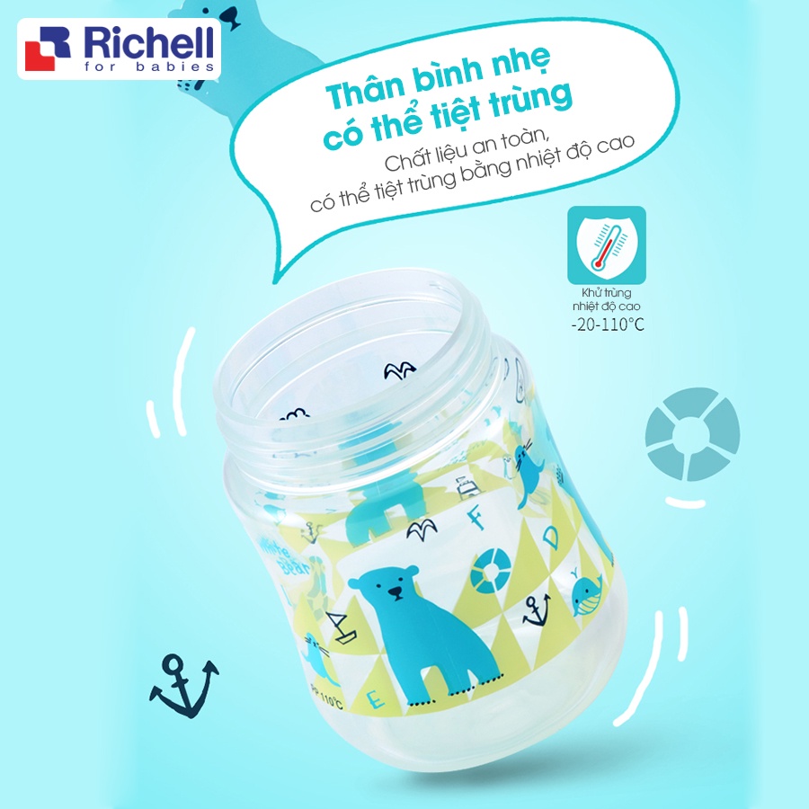 Bình tập uống nước ống hút có tay cầm T.L.I 2 in 1 Richell 200ml nhựa PP cao cấp ( Vàng/Hồng ) - RC21400 - binh t