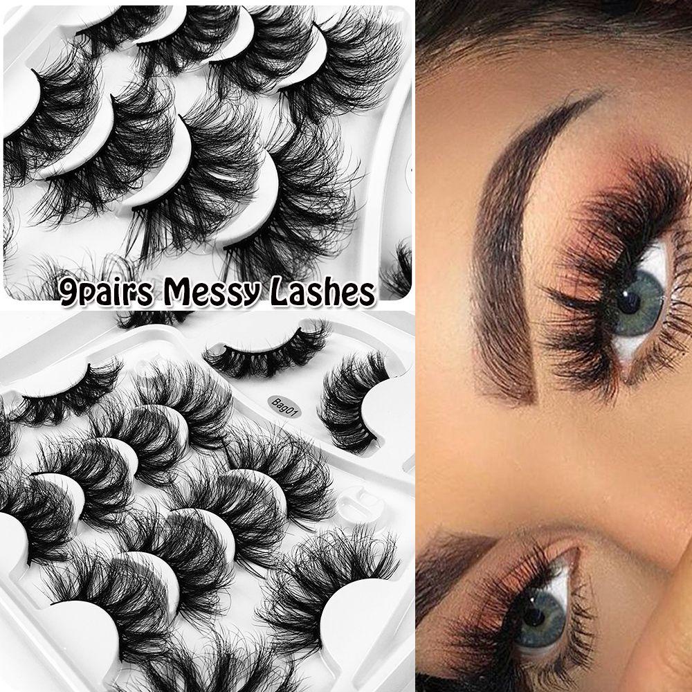 Bộ 9 Cặp Lông Mi Giả Ngắn 22mm-25mm