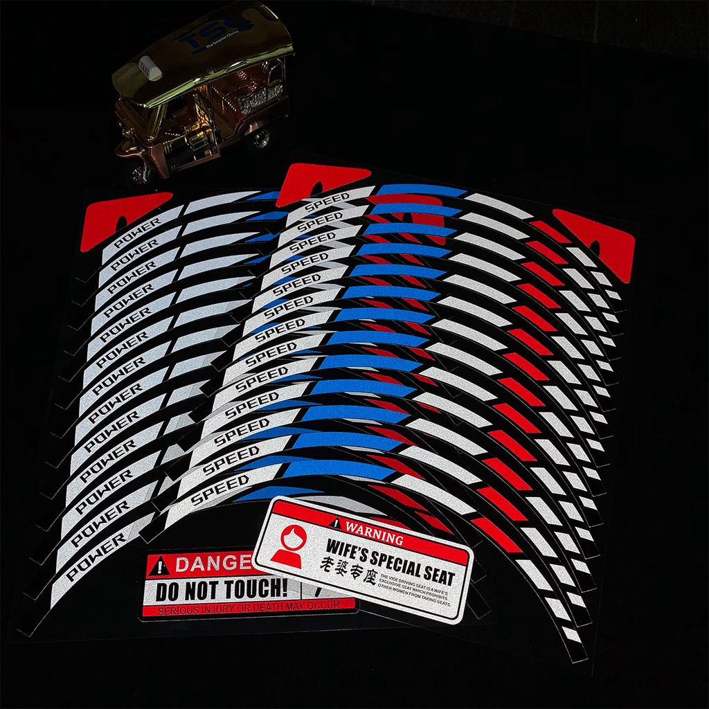 16 Dải Dán Phản Quang 10&quot; 12&quot; 14&quot; Trang Trí Bánh Xe Ô