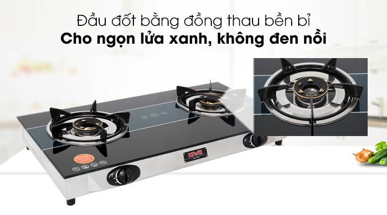 Bếp gas Kiwa KW-770SG mới 100%+Tặng Dây gas,Mặt bếp bằng kính cường lực-Đầu đốt bằng đồng