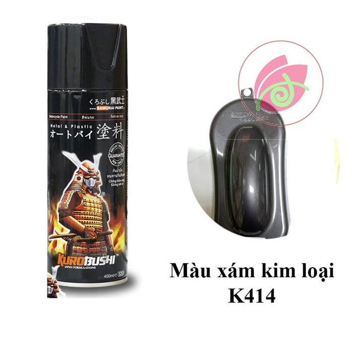 Sơn xịt Samurai màu Xám Kim Loại - K414 (400 ml)