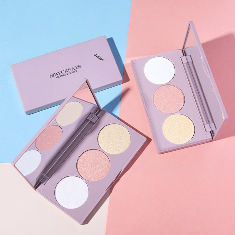 Phấn bắt sáng 3 màu/ phấn highlight/ Highlight powder/ Highlighter Maycreate | BigBuy360 - bigbuy360.vn