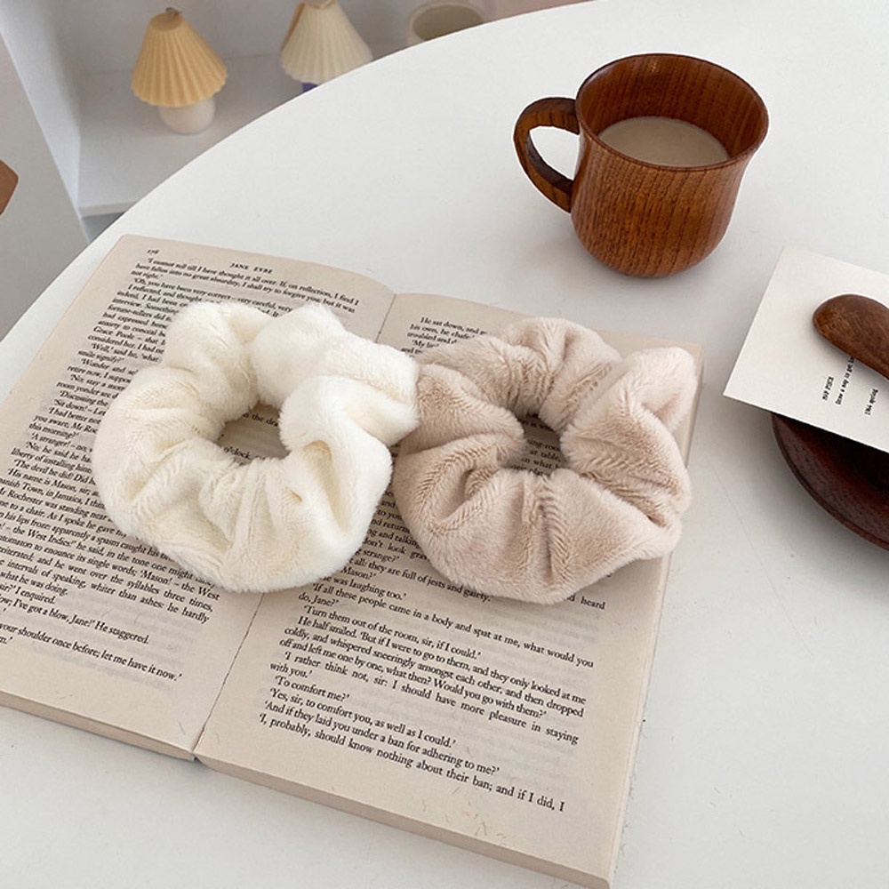 Dây Buộc Tóc Co Giãn Phối Lông Thỏ Giả Nhiều Màu Thời Trang Mùa Đông Cho Nữ