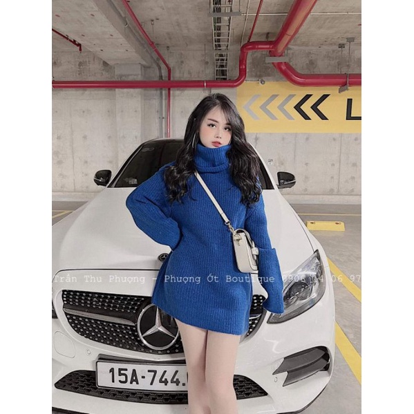 Áo len xanh cổ lọ Z.R hàng QCL1