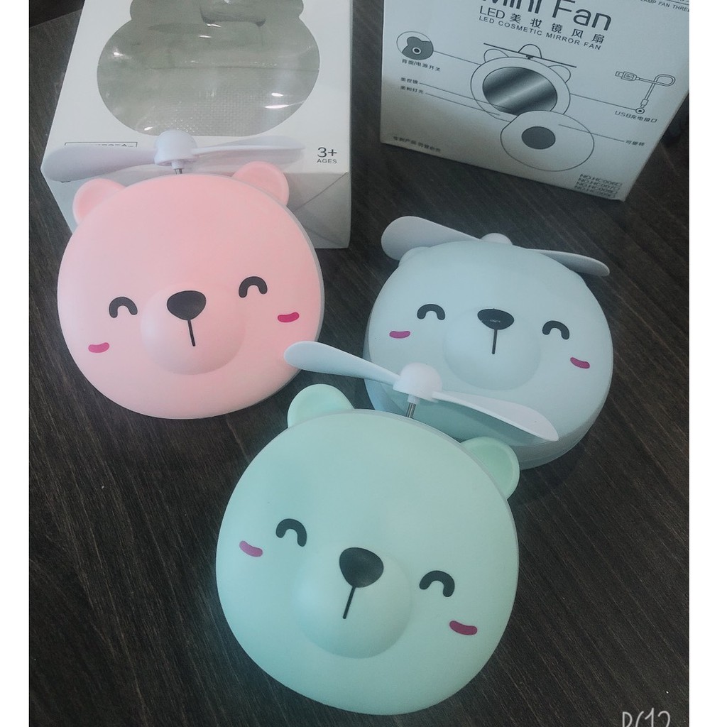 GƯƠNG CON HEO/Gấu CÓ ĐÈN QUẠT 3in1 -dc3747 | BigBuy360 - bigbuy360.vn