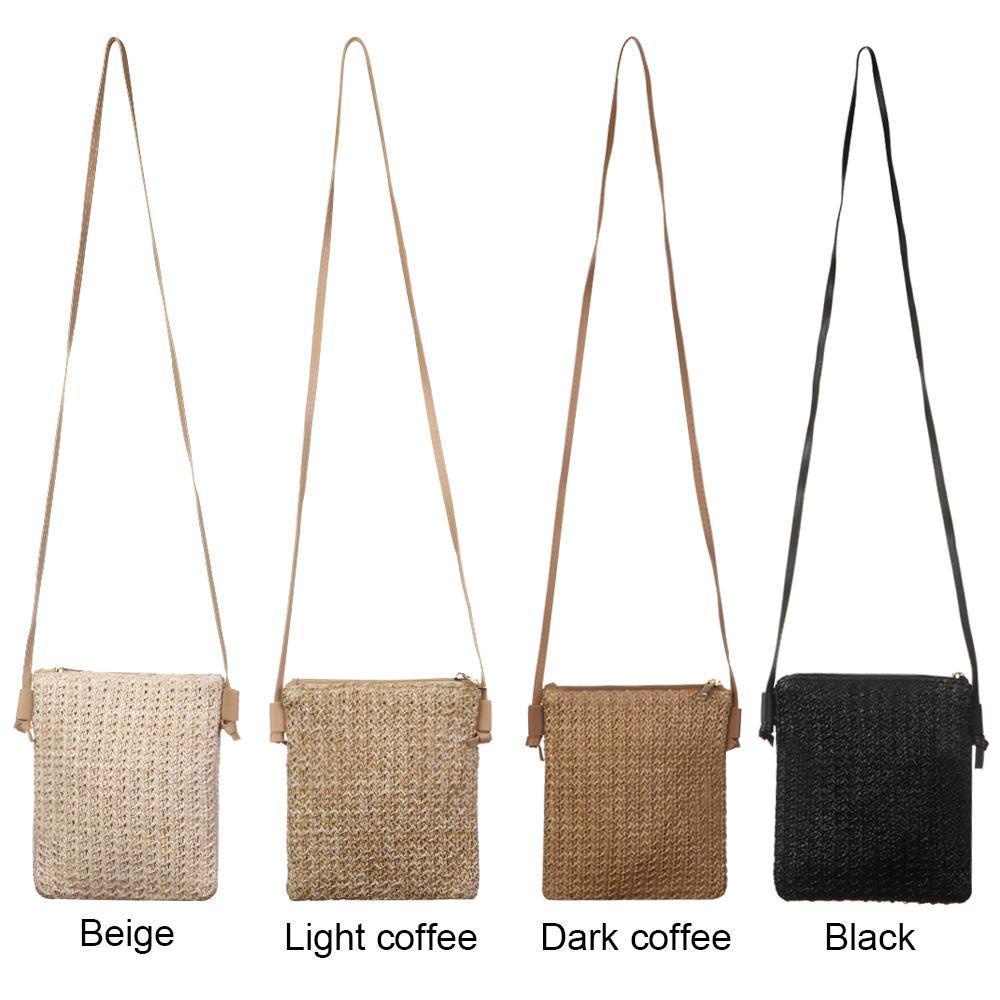 MIHAN1 Túi Xách Đan Rơm Thủ Công Thiết Kế Xinh Xắn Hợp Thời Trang