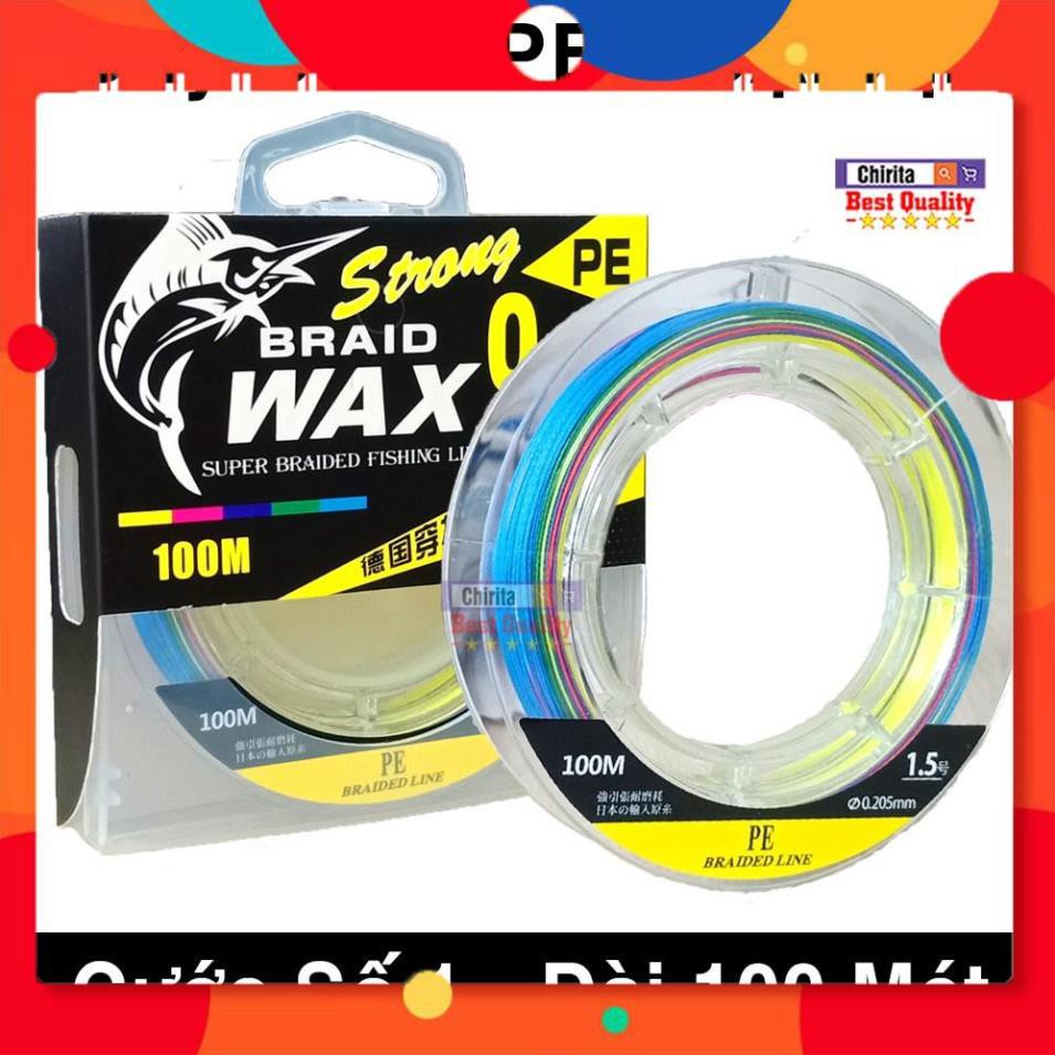 Dây Cước Dù Câu Cá PE Loại Xịn 100 Mét - Dây Cước Tàng Hình BRAID WAX 9 Đủ Size : 1 - 1.5 - 2 - 2.5 - 3 - 3.5