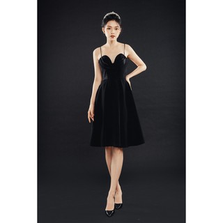 Đầm xòe 2 dây xếp ly 20Again DEA2682