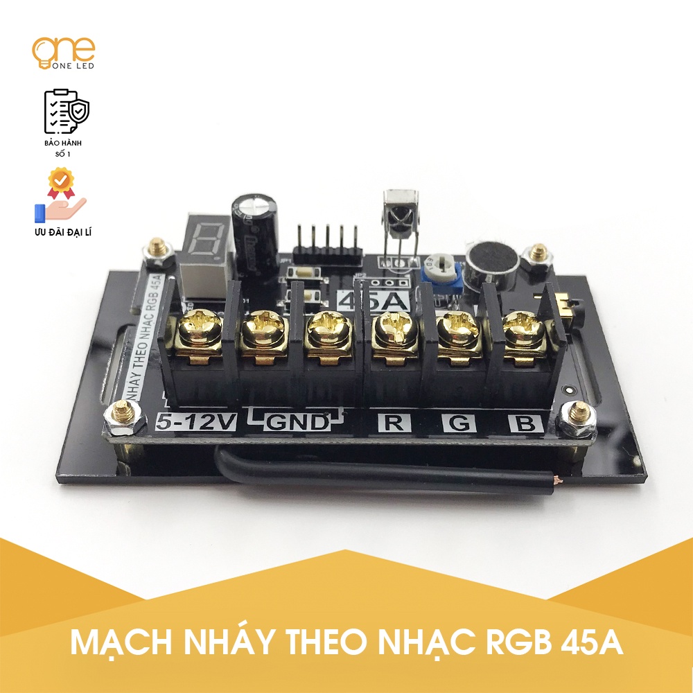 Mạch điều khiển LED RGB 7 màu nháy theo nhạc - Công suất 45A - Hàng chính hãng OneLed