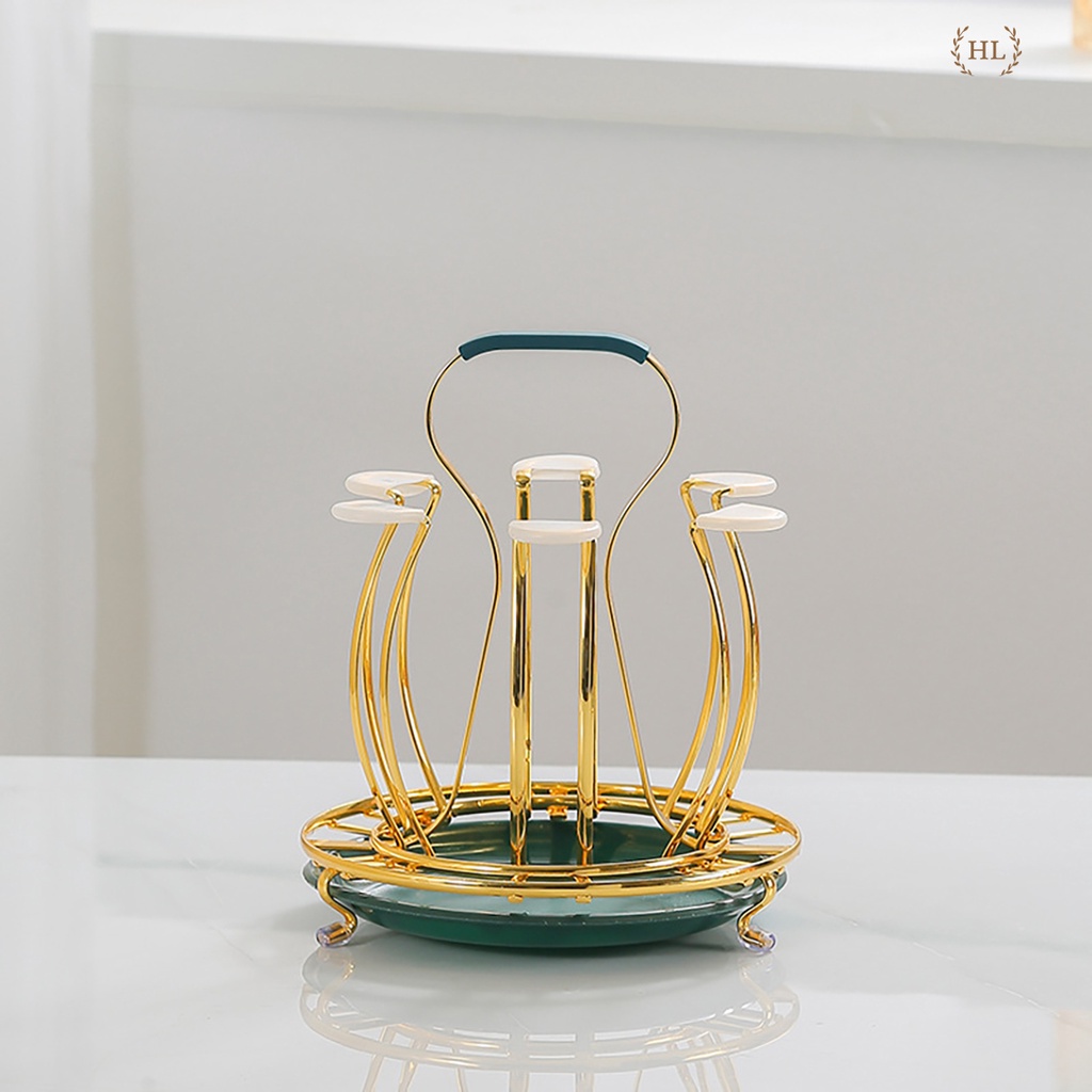 ÚP CỐC TRÒN CÓ KHAY HỨNG  | GIÁ ÚP LY CỐC SƠN TĨNH ĐIỆN KÈM KHAY HỨNG TRÒN HOME LUXURY DECOR PHONG CÁCH VINTAGE 2023 NEW