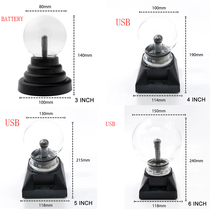 Đèn Led Hình Quả Cầu Plasma Cảm Ứng Chạm Trang Trí