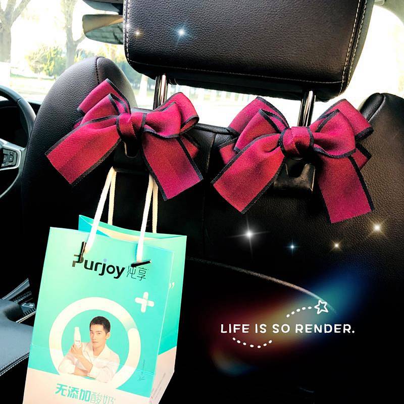 Móc treo đồ đa năng gắn sau ghế ngồi xe hơi kiểu nơ dễ thương