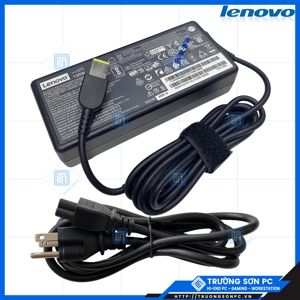 Sạc Laptop LENOVO 20V 6.75A 135W Chân Vuông USB Sạc Zin Cao Cấp | Có Kim Ở Giữa