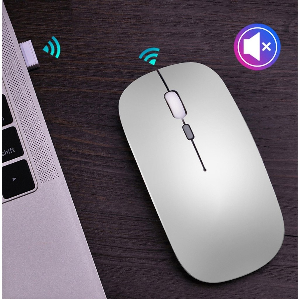 Chuột không dây sạc điện 2 chế độ CAO CẤP Cho Pc / Laptop / Ipad / Phone / Notebook / Tablet /Ti vi ( BH 12 tháng )