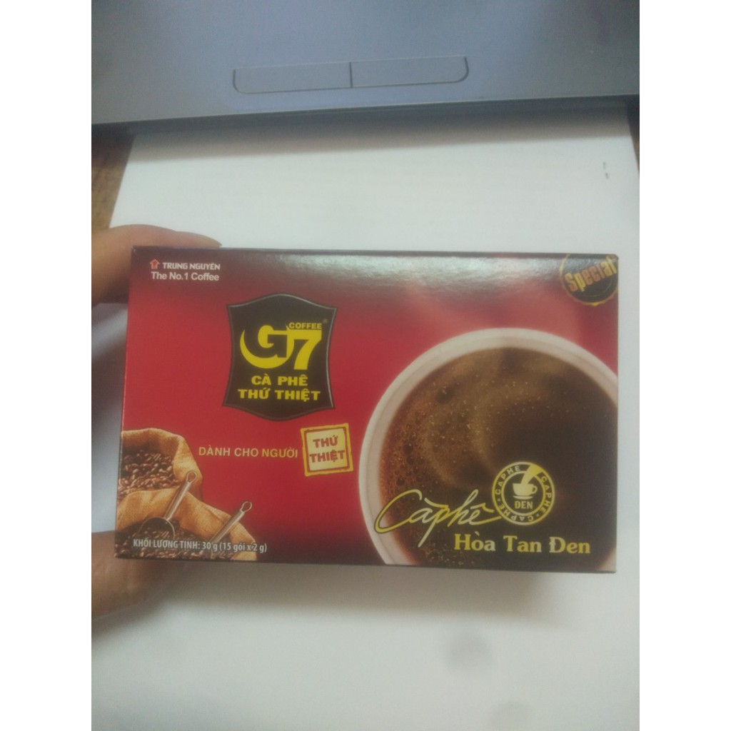 [Siêu Rẻ] Cà Phê G7 Đen Không Đường hộp 15 gói - Cafe Hoà Tan Trung