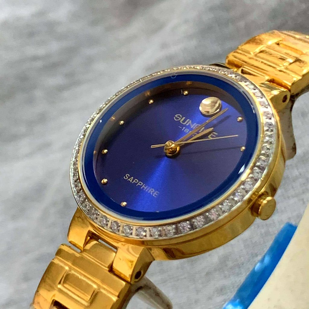 Đồng hồ Sunrise Nữ L9949AA-G-X Viềng đá Swa sang trọng - kính saphire chống trầy - b