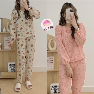 Bộ đồ ngủ nữ xốp nhăn, bộ mặc nhà Hàn Quốc xixeoshop - v70
