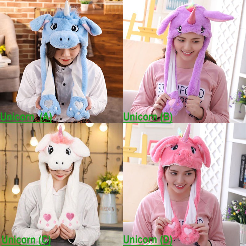 Set 40 Nón Tai Thỏ / Doraemon / Pikachu / Voi / Gấu Trúc / Stitch / Chó Husky 84224207 Có Đèn Led