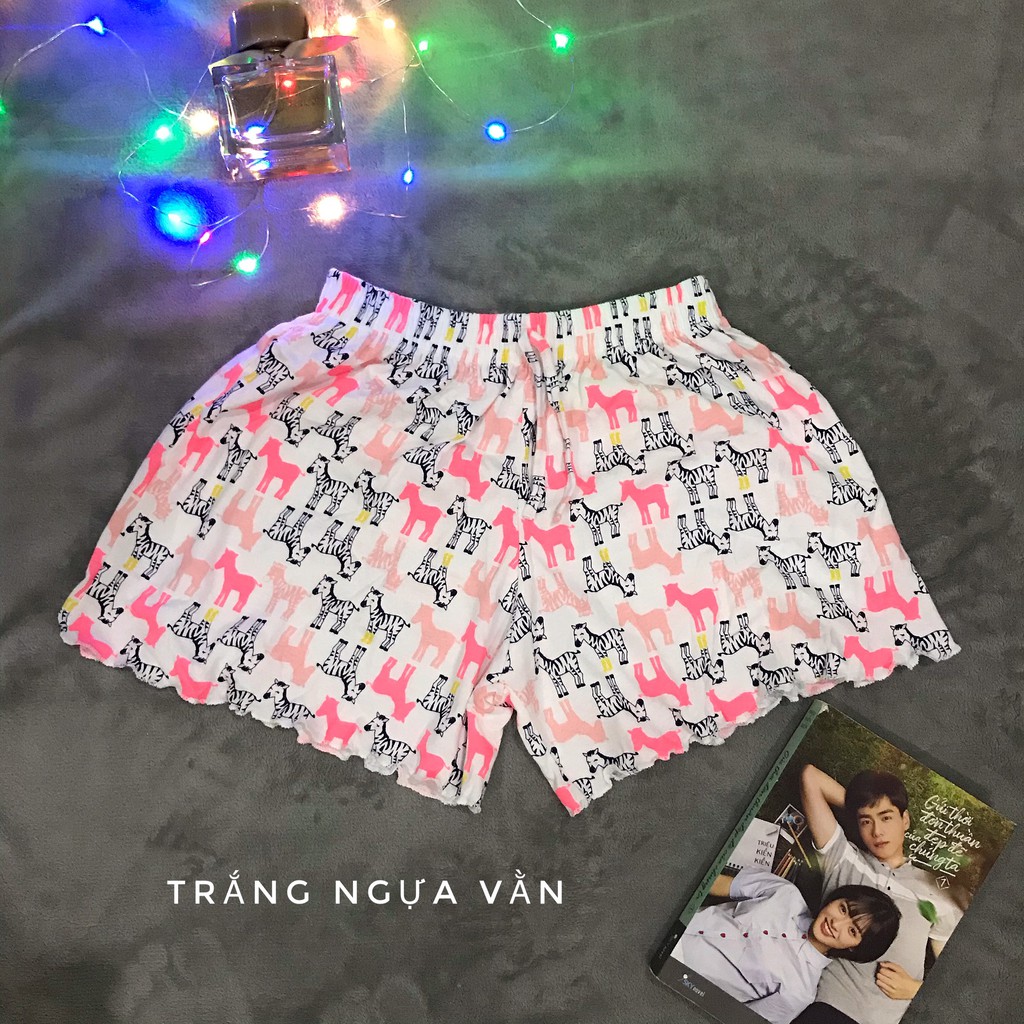 [𝐒𝐀𝐋𝐄 𝐒𝐇𝐎𝐂𝐊] QUẦN ĐÙI THÁI LAN NHÚN VIỀN CUTE - QUẦN ĐÙI NGỦ nữ vải Cotton Thái mềm mát free size 40-65kg