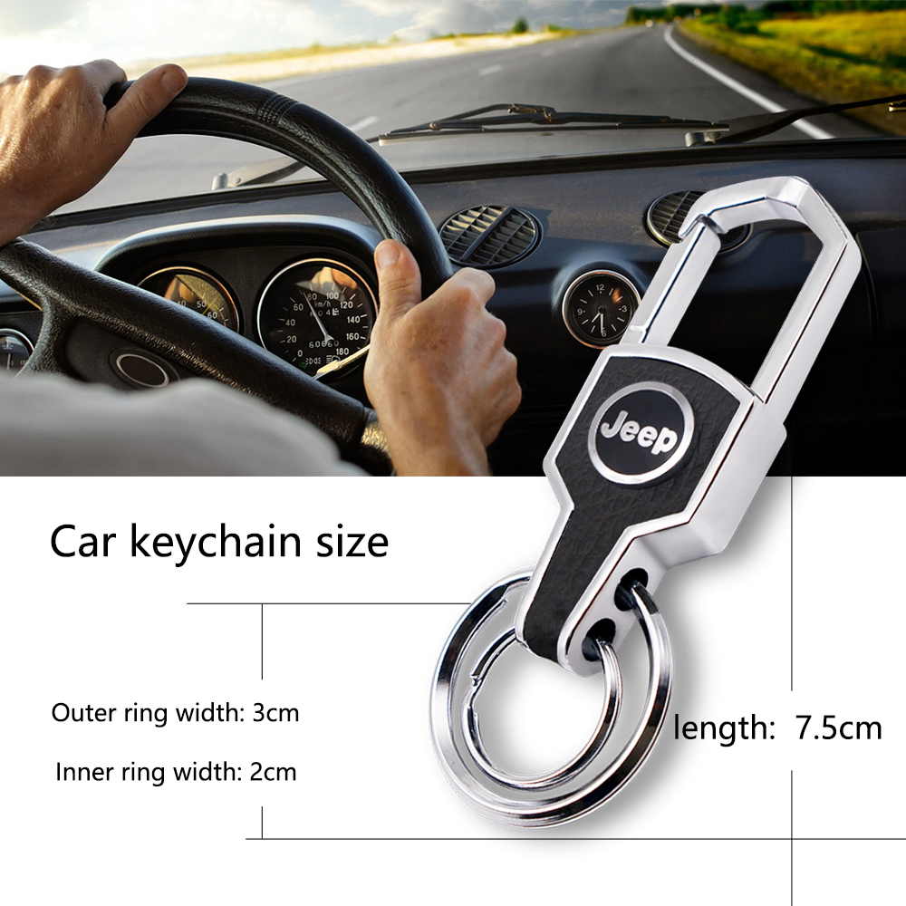 Móc Khóa Da Hình logo Xe Hơi Jeep 3D Độc Đáo