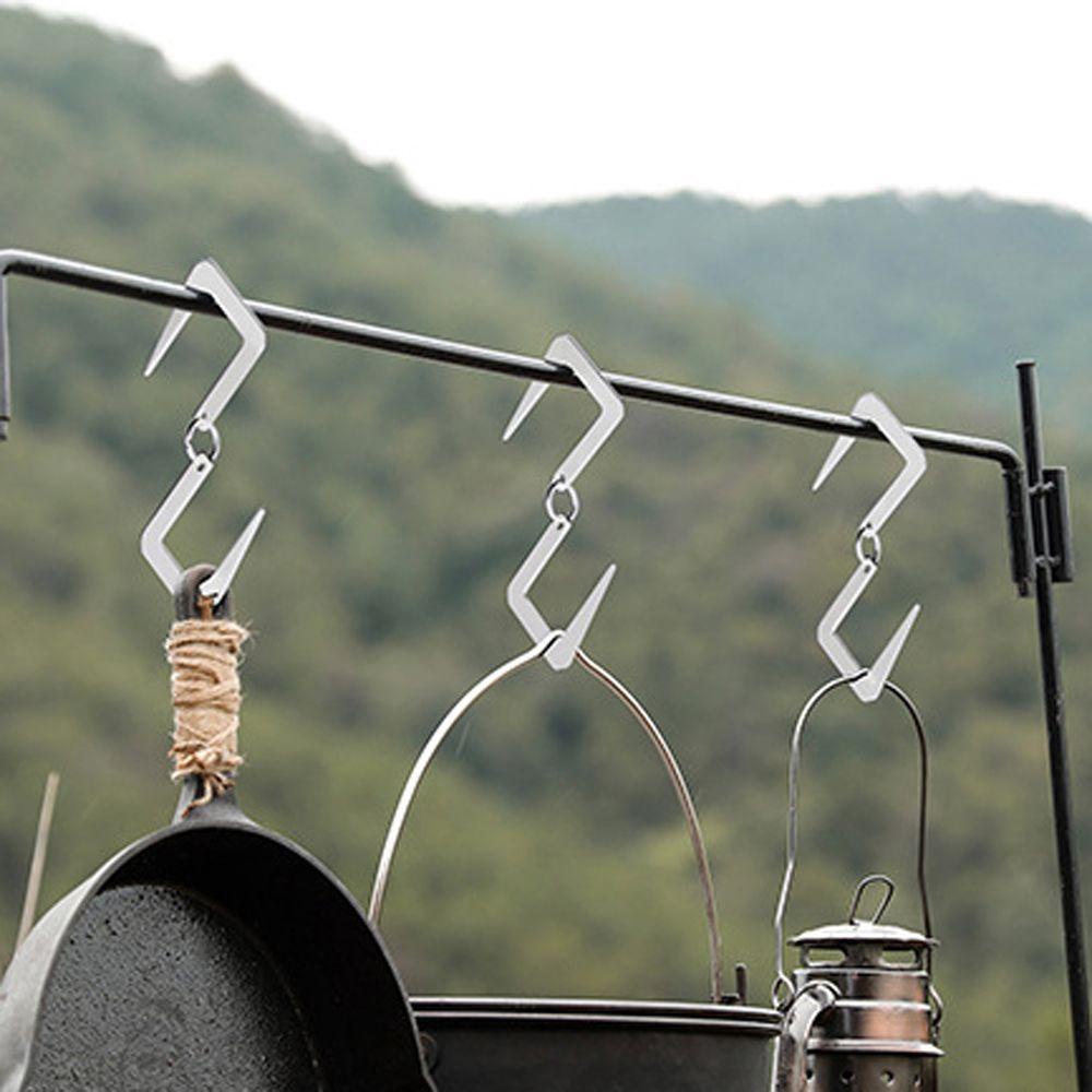 Giá Đỡ Đèn Cắm Trại Bằng Thép Không Gỉ Kèm Móc Treo Tiện Dụng