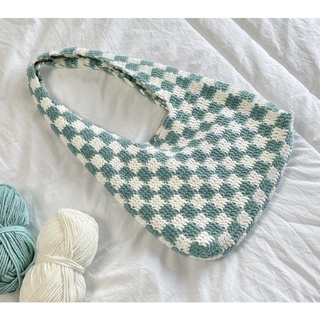 [Ảnh thật hình cuối]Túi len caro handmade