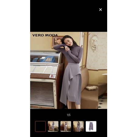 Chân váy nữ lệch tầng hàng hiệu Vero moda màu tím than