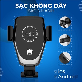 Đế sạc không dây kiêm giá đỡ điện thoại trên ô tô chuẩn Qi