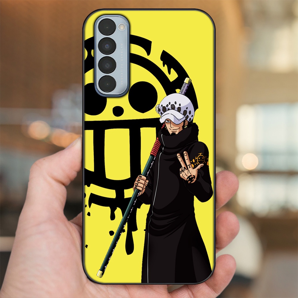 Ốp lưng Oppo Reno 4 Pro viền đen in hình Law One Piece