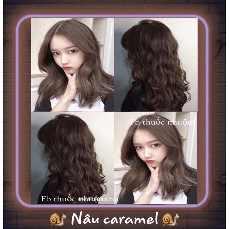 Thuốc nhuộm tóc Hàn Quốc màu NÂU CARAMEL [KHÔNG TẨY] | FB Thuốc Nhuộm Tóc