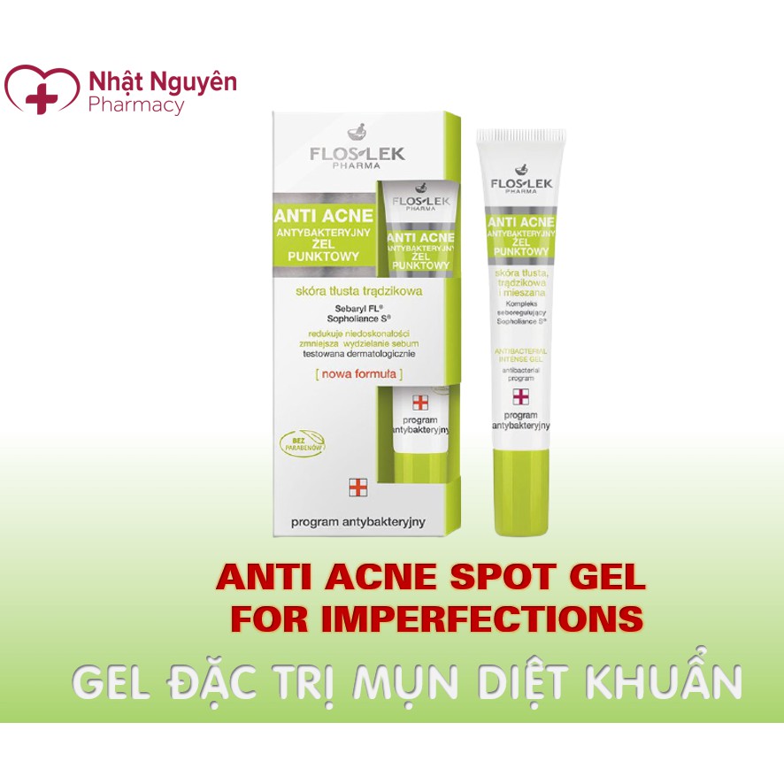 Floslek Anti Acne Antibacterial Intense Gel - Gel hỗ trợ trị mụn