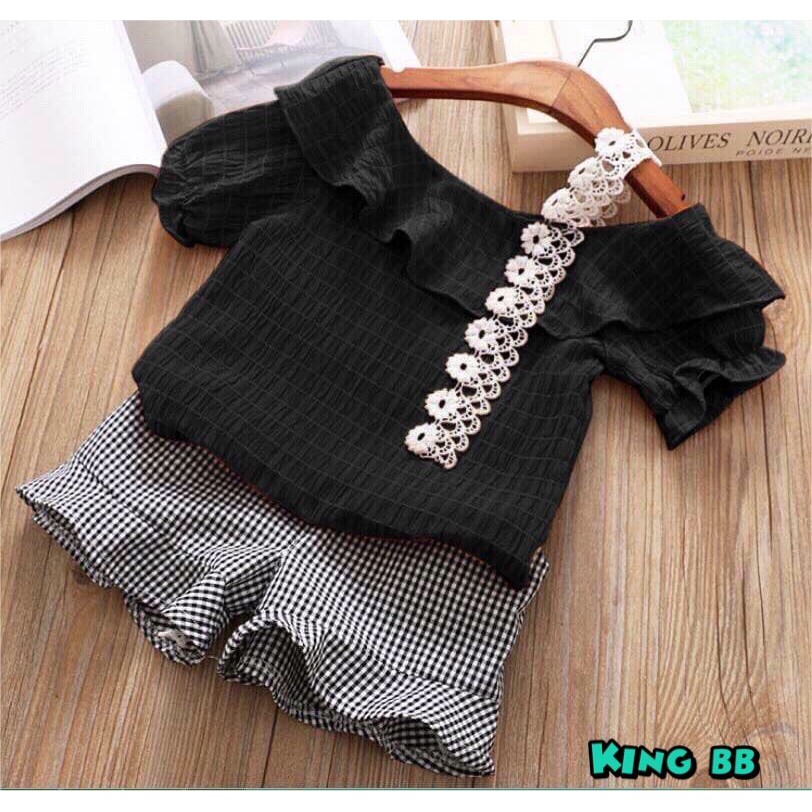 Sét quần karo phối áo xô gân BG