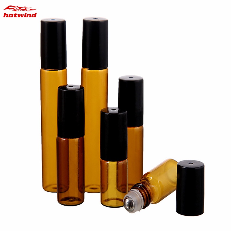 Chai thủy tinh đựng tinh dầu 1/2/3/5/10ml kèm đầu bi lăn kim loại