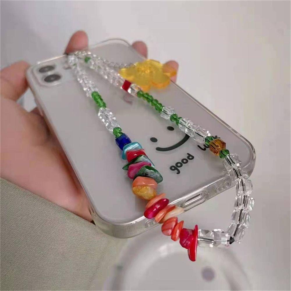 Móc Điện Thoại Xỏ Hạt Hình Hoa Hướng Dương Mặt Cười Dễ Thương