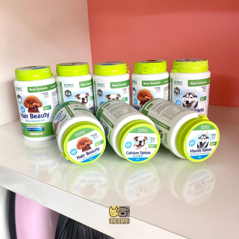 Vitamin Spirit bổ sung canxi, vitamin tổng hợp, dưỡng lông cho chó (lọ 160gram)