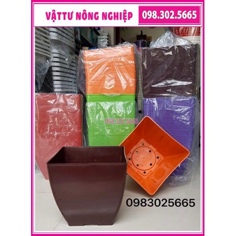 Chậu nhựa vuông đủ màu kích thước 20x20cm