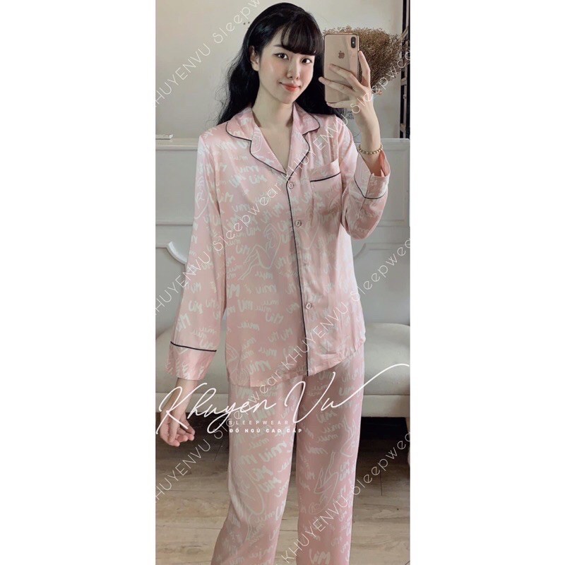 Pijama dài dài sherllar lụa satin cao cấp quảng châu 10