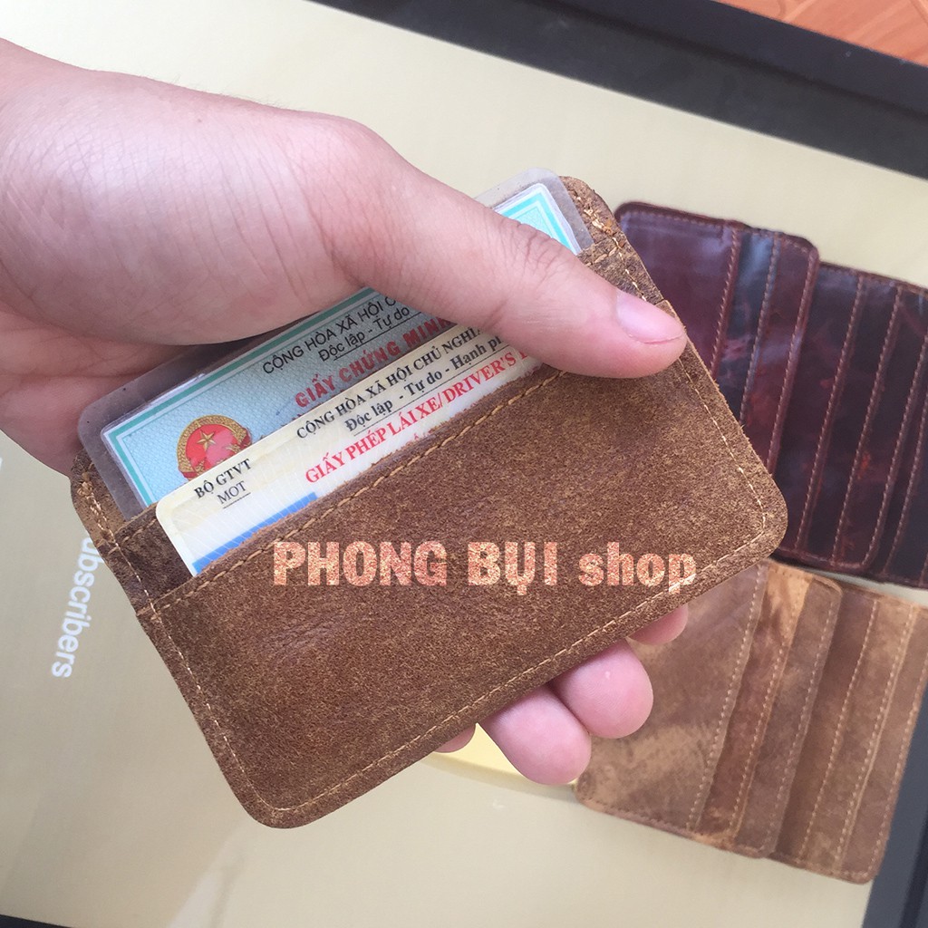 Ví Da Bò Handmade Nhỏ Gọn Chuyên Đựng Thẻ Card ATM, Vừa CMND Cũ (Số Lượng Giới Hạn)