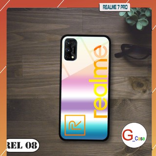 Ốp lưng Realme 7 Pro-lưng kính in logo hãng điện thoại