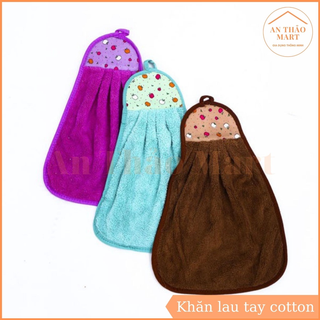 Khăn Lau Tay Cotton Nhà Bếp Có Móc Treo Tường Thấm Hút Tốt