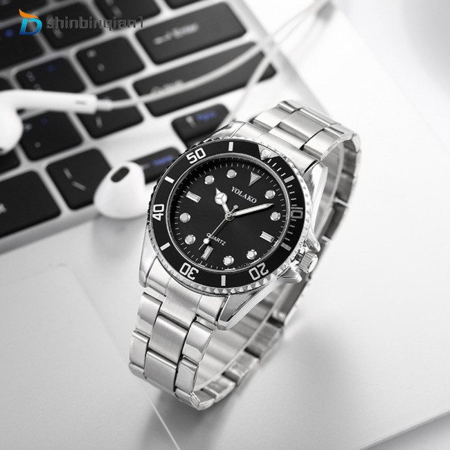 efl Men Business Quartz Watch Stainless Steel Band Luxury Fashion Male Wristwatch