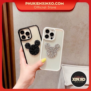Ốp lưng Iphone trong Chuột Mickey đính đá cao cấp, dùng cho iphone X/Xsmax/11/11promax/12/12pro/12promax/13/13promax
