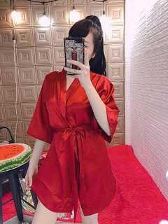 Áo choàng không ren. Chất phi lụa freesize dưới 60kg